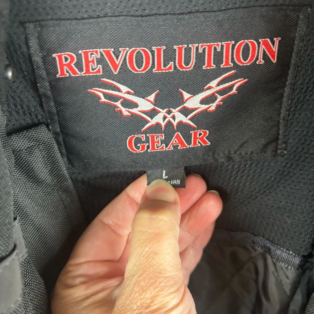 Revolution Gear Motorcycle jacket in black nylon-Men’s Large
